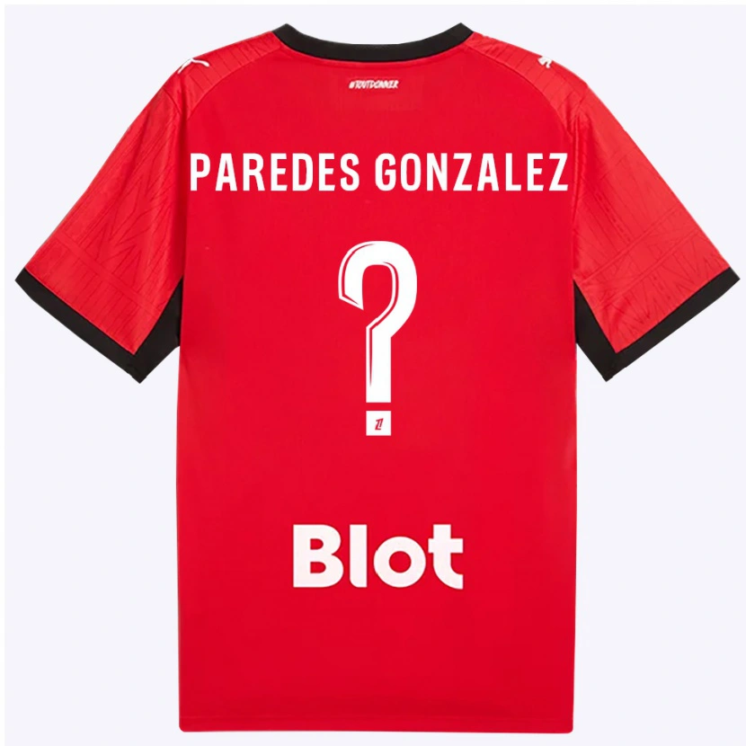 DanxenメンズMaxime Paredes Gonzalez#0赤 黒 白ホームシャツ2026/27ジャージーユニフォーム
