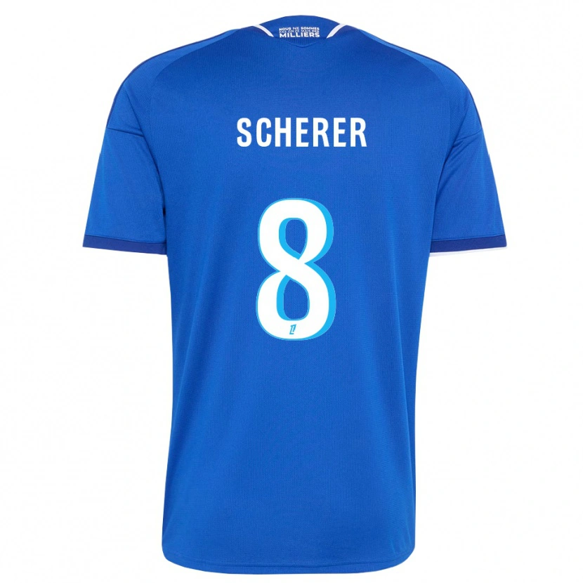 DanxenメンズLouis Scherer#8ロイヤルブルー 白ホームシャツ2026/27ジャージーユニフォーム