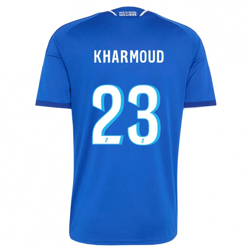 DanxenメンズRayan Kharmoud#23ロイヤルブルー 白ホームシャツ2026/27ジャージーユニフォーム