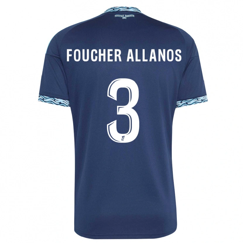 DanxenメンズIsmaël Foucher Allanos#3スティールブルー 白ホームシャツ2026/27ジャージーユニフォーム