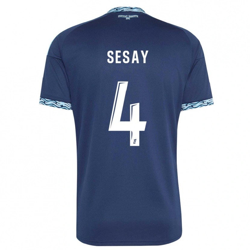 DanxenメンズMohamed Sesay#4スティールブルー 白ホームシャツ2026/27ジャージーユニフォーム
