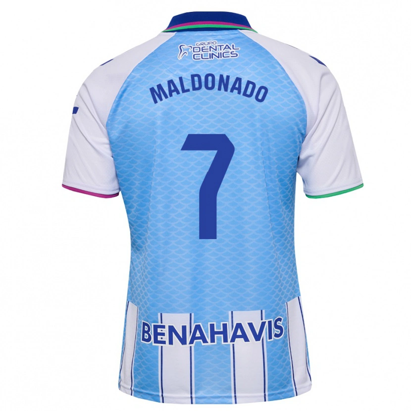 DanxenメンズFran Maldonado#7ディープスカイブルー 白ホームシャツ2026/27ジャージーユニフォーム