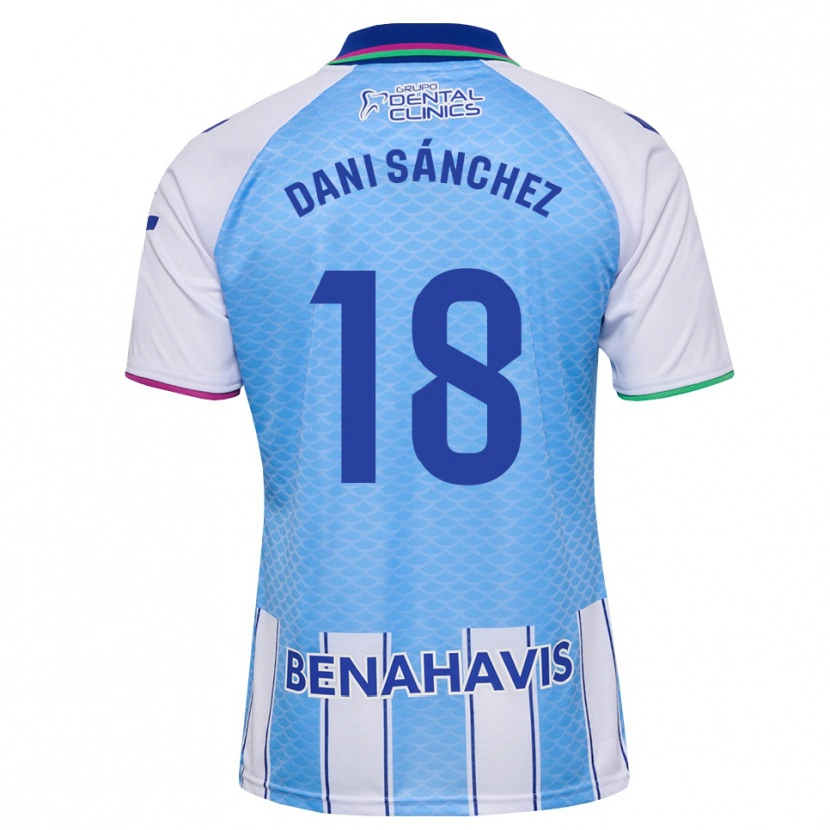 DanxenメンズDani Sánchez#18ディープスカイブルー 白ホームシャツ2026/27ジャージーユニフォーム