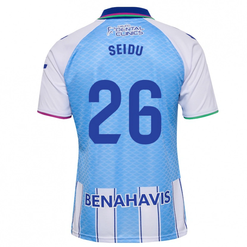 DanxenメンズAbubakar Seidu#26ディープスカイブルー 白ホームシャツ2026/27ジャージーユニフォーム