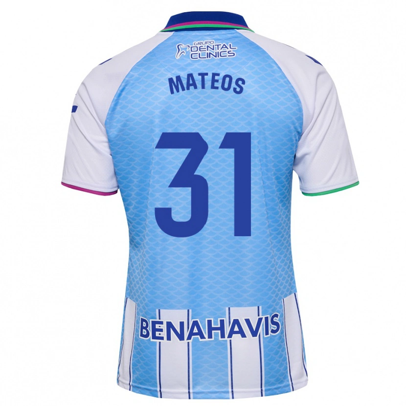 DanxenメンズÁlex Mateos#31ディープスカイブルー 白ホームシャツ2026/27ジャージーユニフォーム