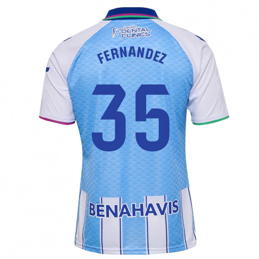 Danxenメンズイネス・フェルナンデス#35ディープスカイブルー 白ホームシャツ2026/27ジャージーユニフォーム