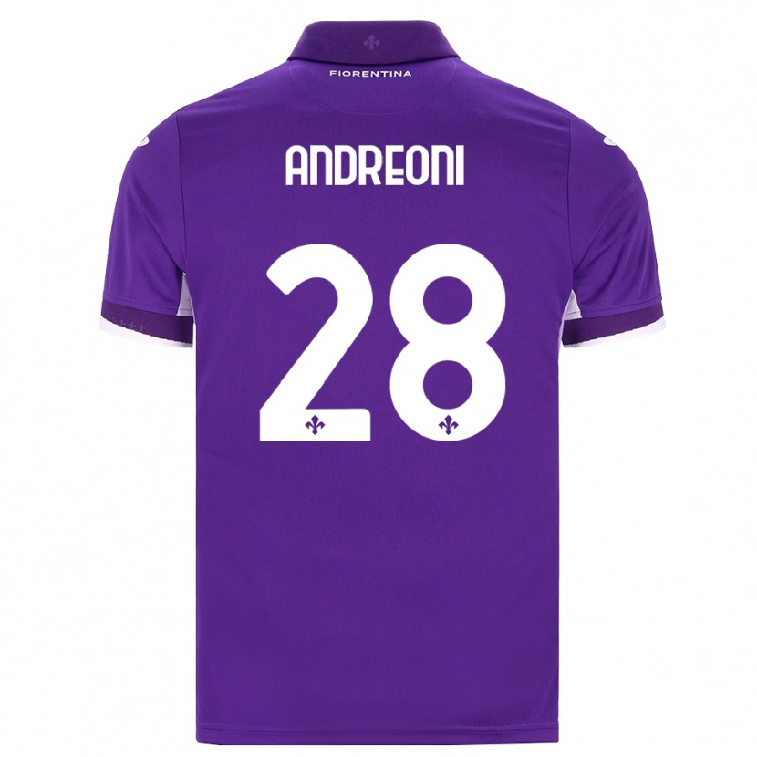 DanxenメンズCaterina Andreoni#28パープル ホワイト ピンクホームシャツ2026/27ジャージーユニフォーム