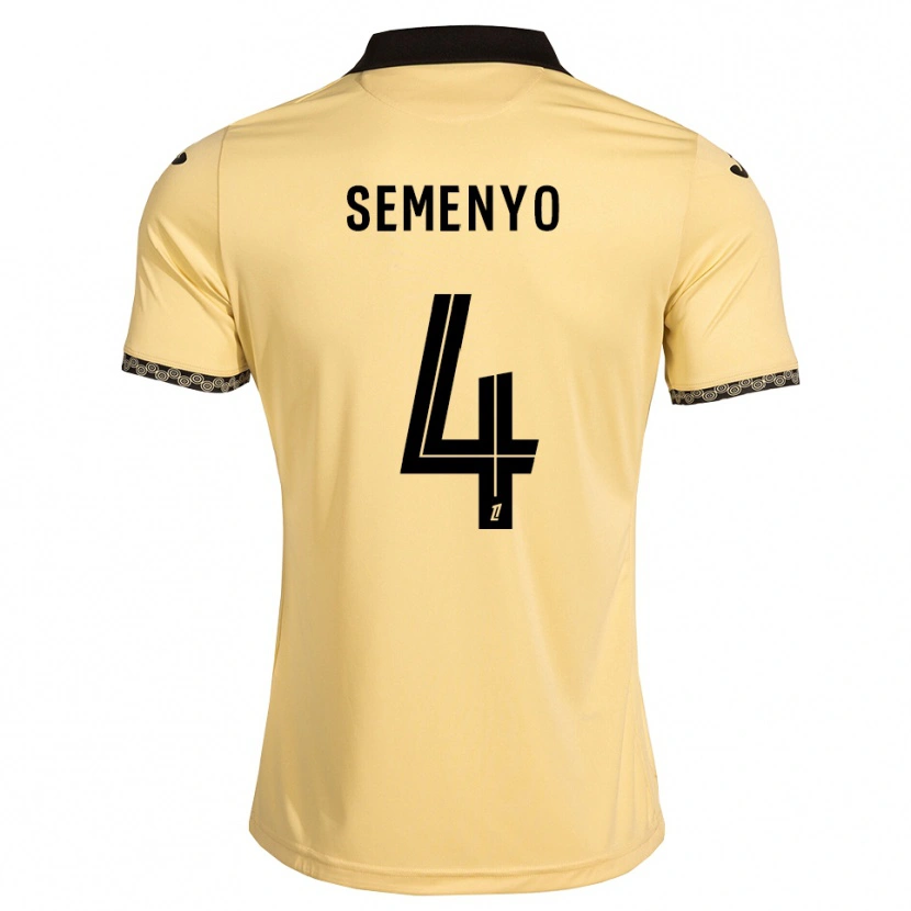 DanxenメンズJai Semenyo#4ナバホホワイト 黒アウェイシャツ2026/27ジャージーユニフォーム