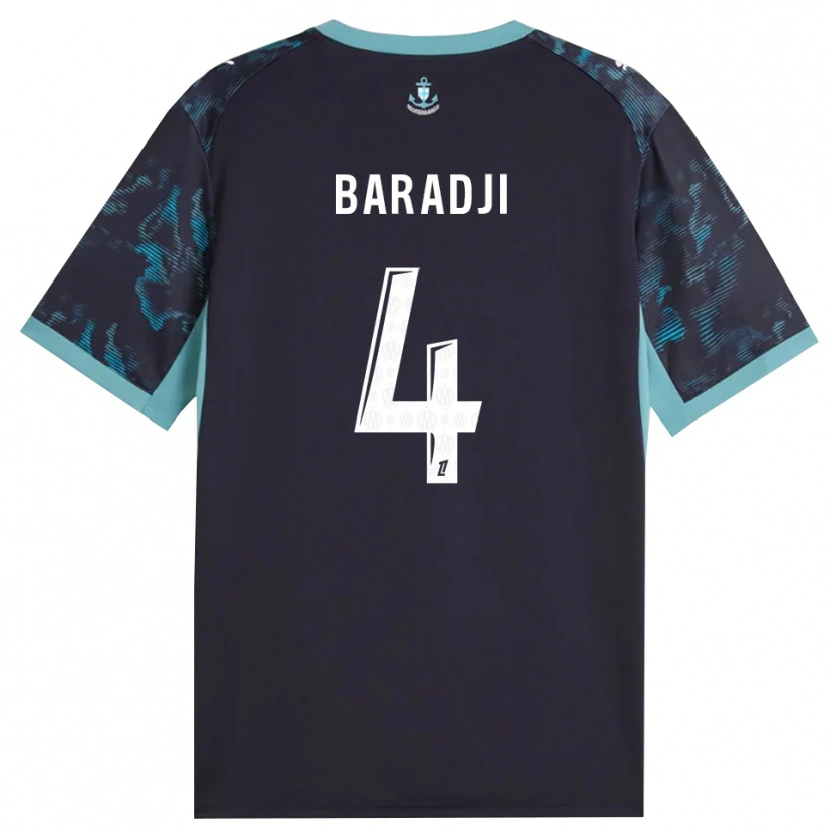 DanxenメンズMohamed Baradji#4ペールターコイズ 白 黒アウェイシャツ2026/27ジャージーユニフォーム
