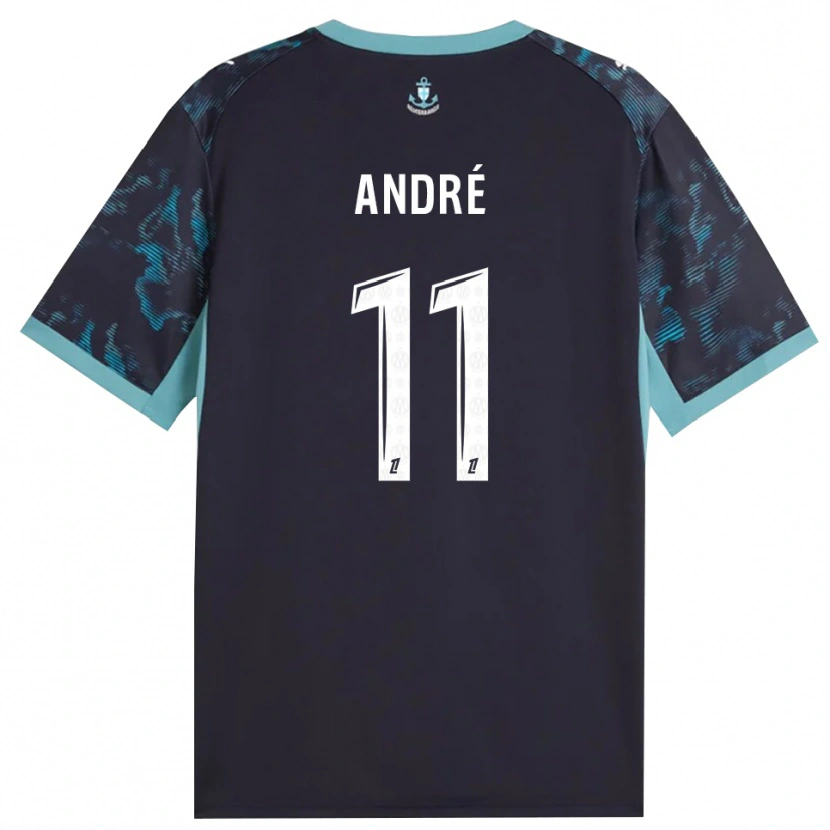 DanxenメンズKalvin André#11ペールターコイズ 白 黒アウェイシャツ2026/27ジャージーユニフォーム