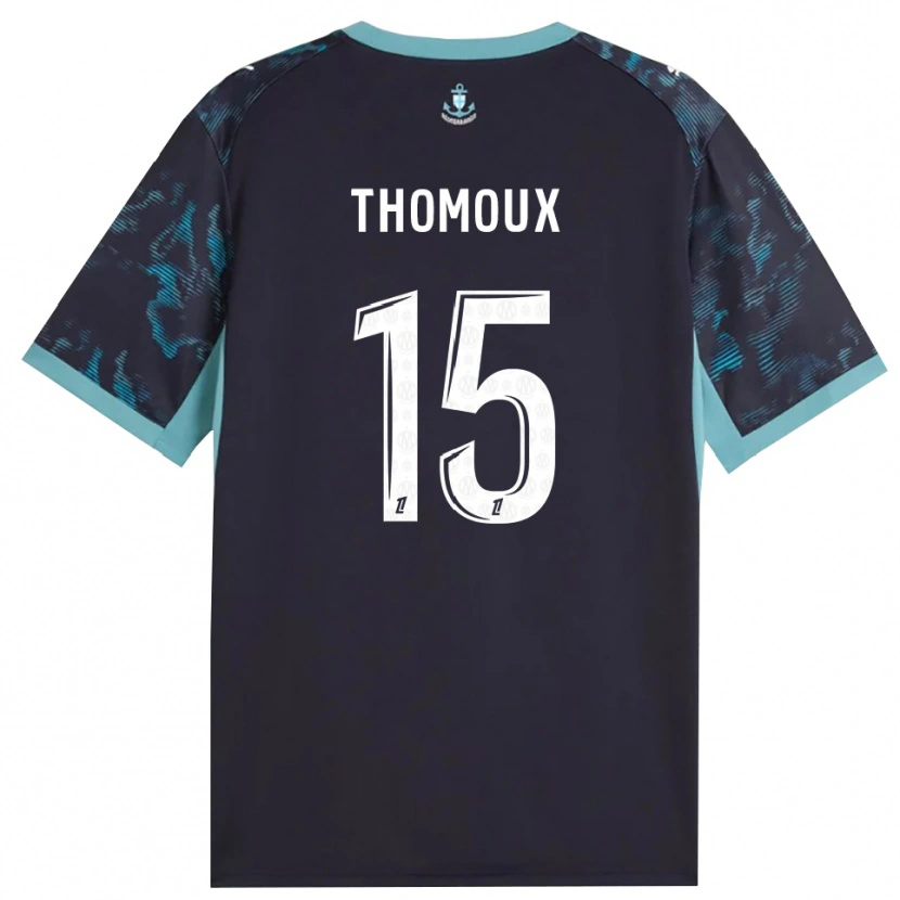 DanxenメンズEsteban Thomoux#15ペールターコイズ 白 黒アウェイシャツ2026/27ジャージーユニフォーム