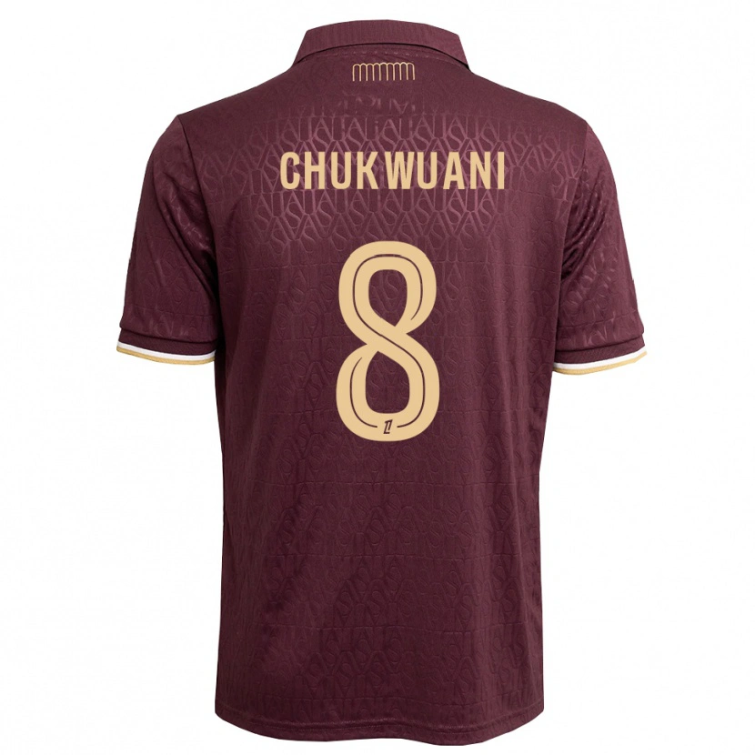 DanxenメンズEkene Chukwuani#8マルーン サンディブラウンアウェイシャツ2026/27ジャージーユニフォーム