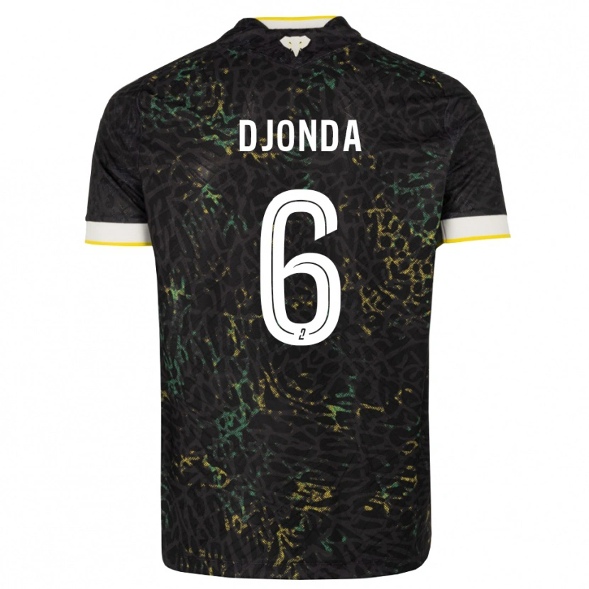 DanxenメンズChristian Djonda#6黒白黄アウェイシャツ2026/27ジャージーユニフォーム