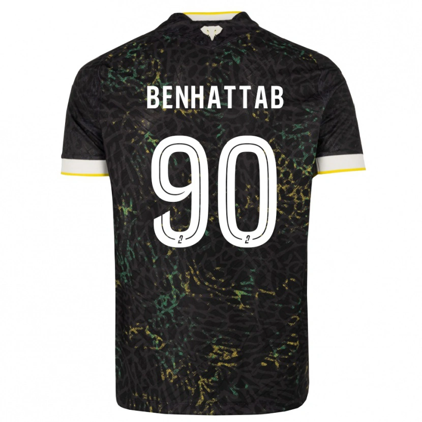 DanxenメンズYassine Benhattab#90黒白黄アウェイシャツ2026/27ジャージーユニフォーム