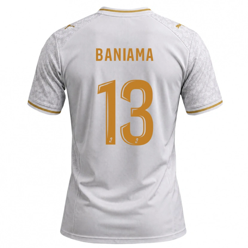 DanxenメンズMessie Baniama#13白 グレー ゴールデンロッドアウェイシャツ2026/27ジャージーユニフォーム
