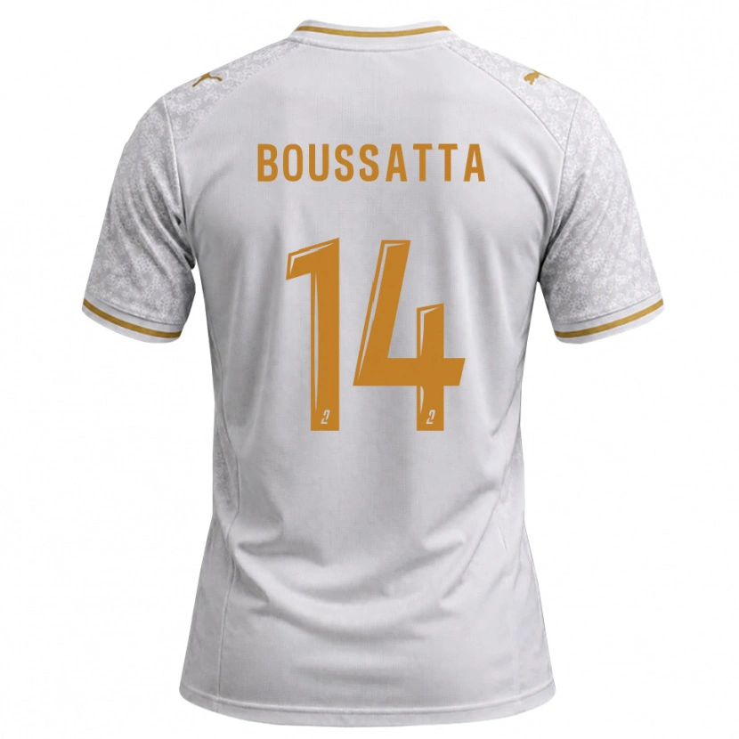 DanxenメンズNaïl Boussatta#14白 グレー ゴールデンロッドアウェイシャツ2026/27ジャージーユニフォーム