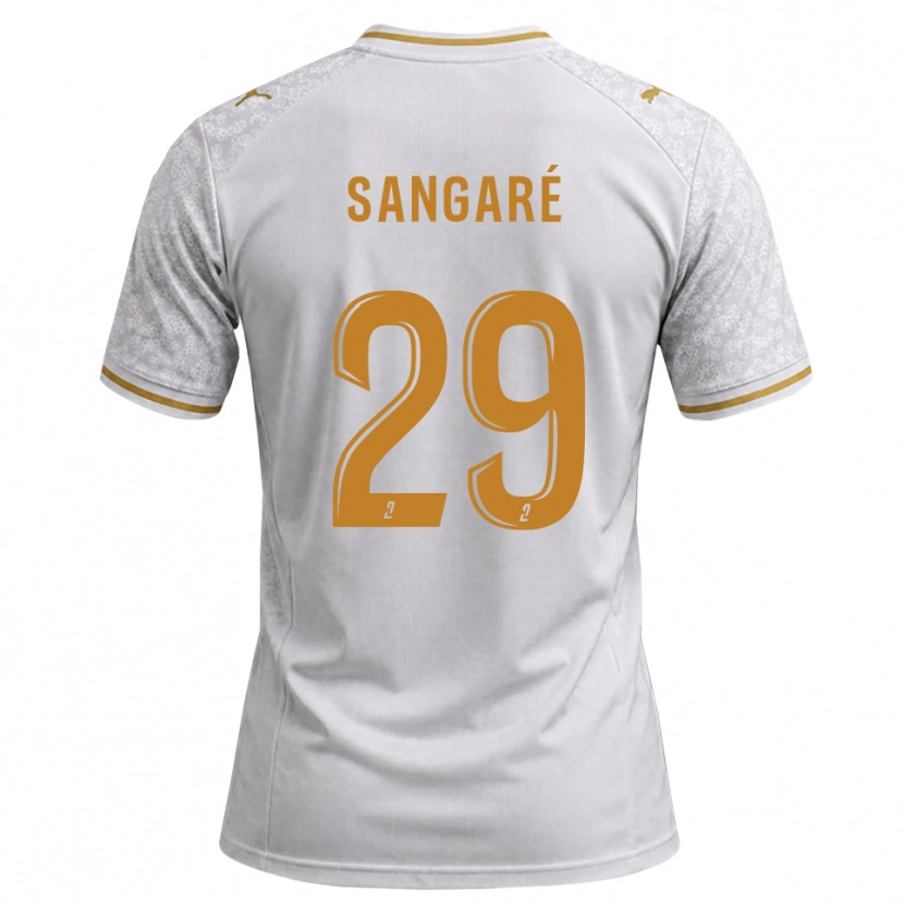 DanxenメンズHawa Sangaré#29白 グレー ゴールデンロッドアウェイシャツ2026/27ジャージーユニフォーム