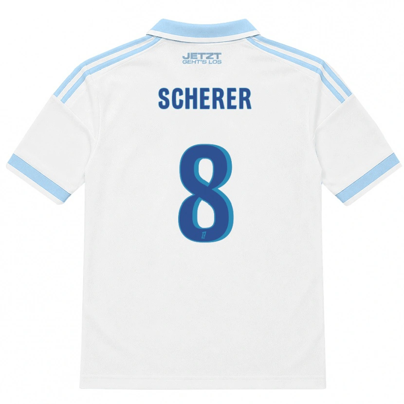 DanxenメンズLouis Scherer#8ライトスカイブルー 白 赤アウェイシャツ2026/27ジャージーユニフォーム