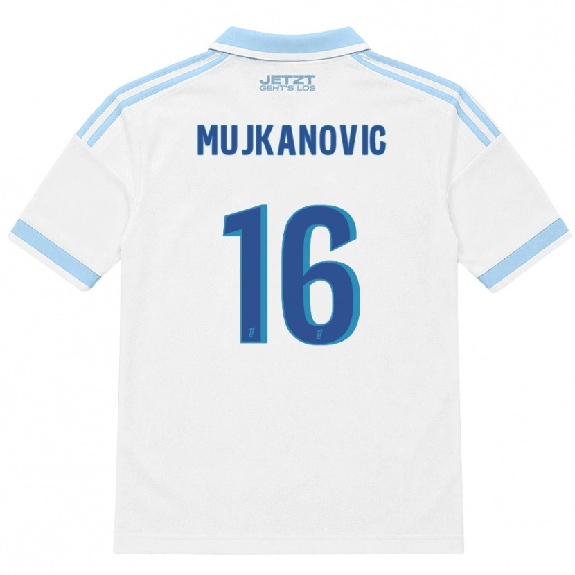 DanxenメンズEdin Mujkanovic#16ライトスカイブルー 白 赤アウェイシャツ2026/27ジャージーユニフォーム