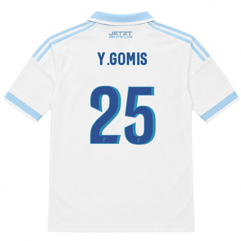 Danxenメンズヨニ・ゴミス#25ライトスカイブルー 白 赤アウェイシャツ2026/27ジャージーユニフォーム
