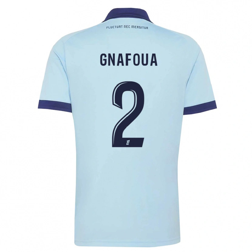 DanxenメンズIsaac Gnafoua#2コーンフラワーブルー 黒アウェイシャツ2026/27ジャージーユニフォーム