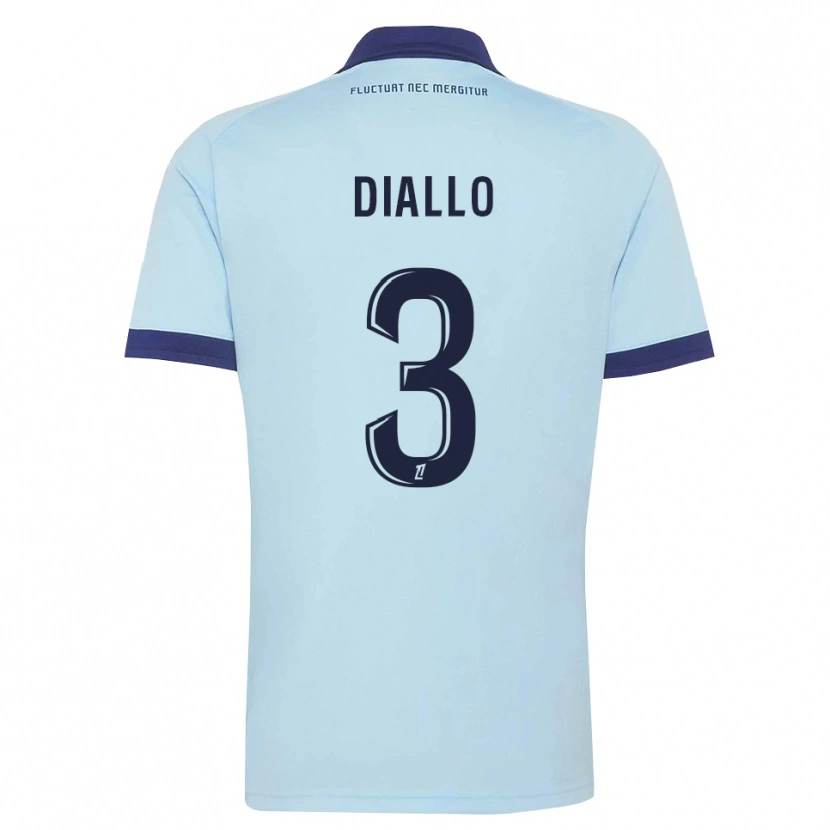 DanxenメンズIbrahim Diallo#3コーンフラワーブルー 黒アウェイシャツ2026/27ジャージーユニフォーム
