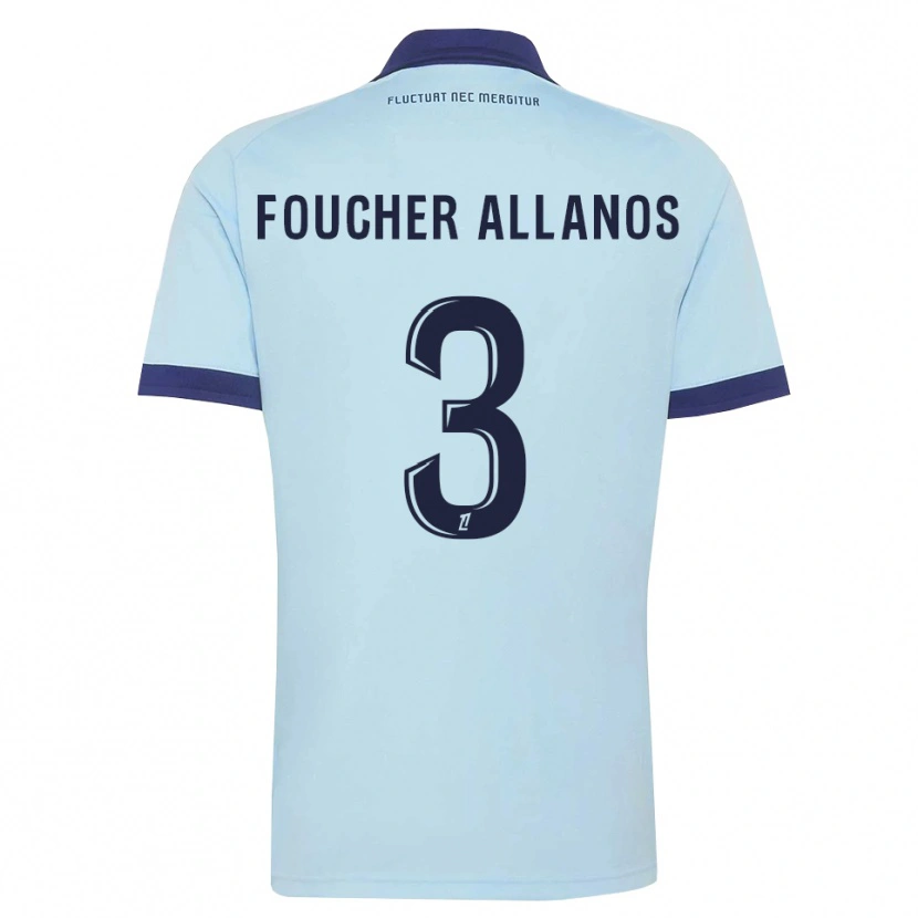 DanxenメンズIsmaël Foucher Allanos#3コーンフラワーブルー 黒アウェイシャツ2026/27ジャージーユニフォーム