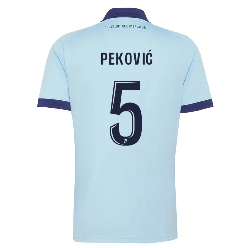DanxenメンズAleksa Peković#5コーンフラワーブルー 黒アウェイシャツ2026/27ジャージーユニフォーム