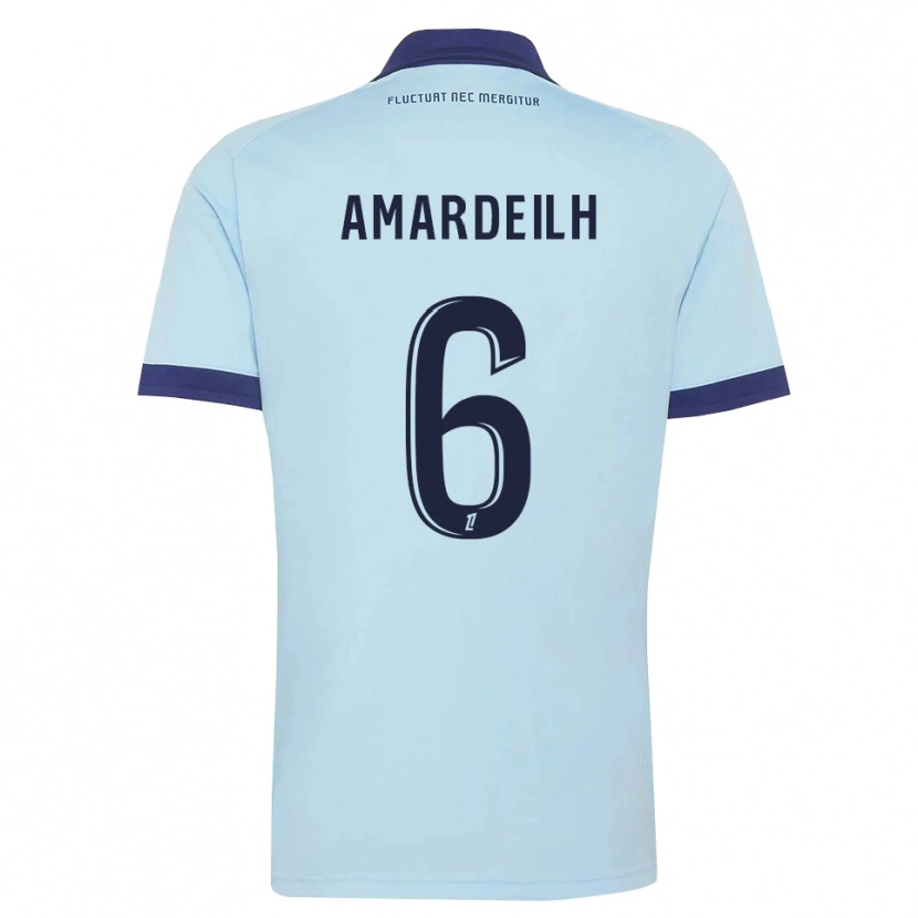 DanxenメンズEnvel Amardeilh#6コーンフラワーブルー 黒アウェイシャツ2026/27ジャージーユニフォーム