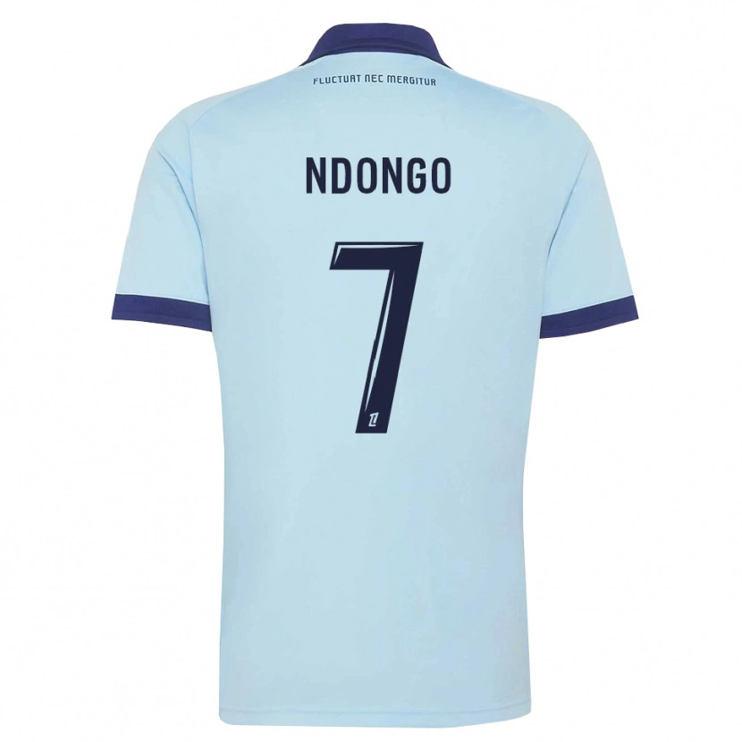 DanxenメンズSidy Ndongo#7コーンフラワーブルー 黒アウェイシャツ2026/27ジャージーユニフォーム