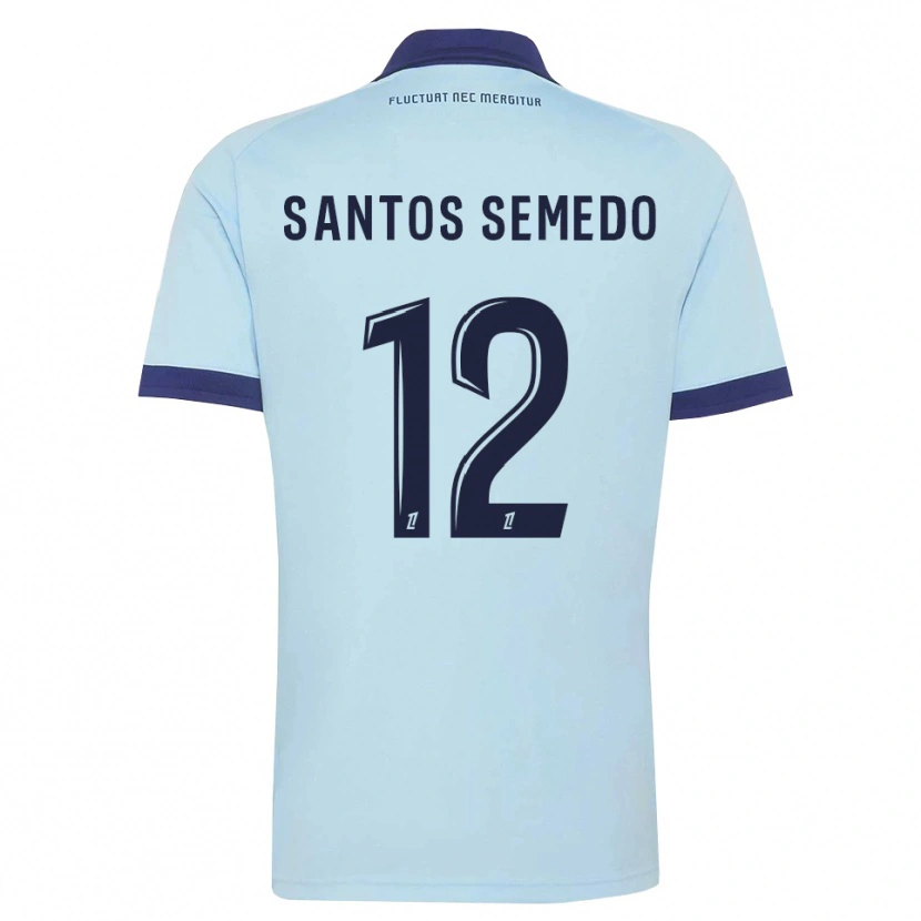 DanxenメンズIlyes Dos Santos Semedo#12コーンフラワーブルー 黒アウェイシャツ2026/27ジャージーユニフォーム