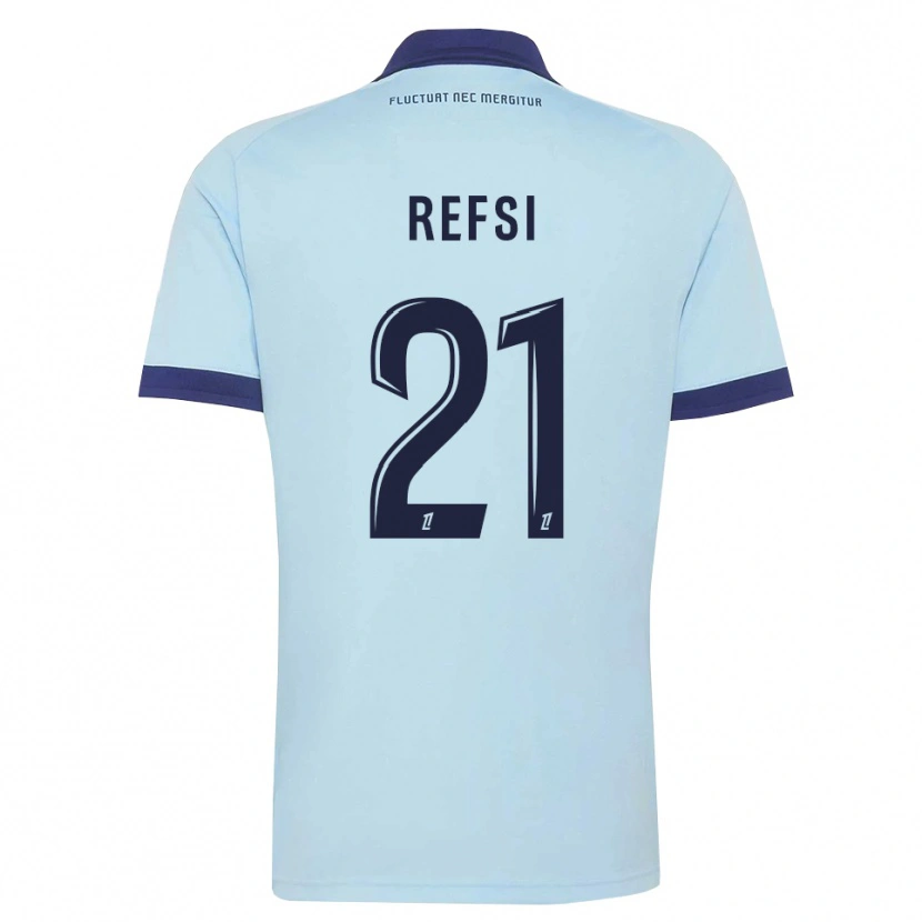 DanxenメンズIlian Refsi#21コーンフラワーブルー 黒アウェイシャツ2026/27ジャージーユニフォーム