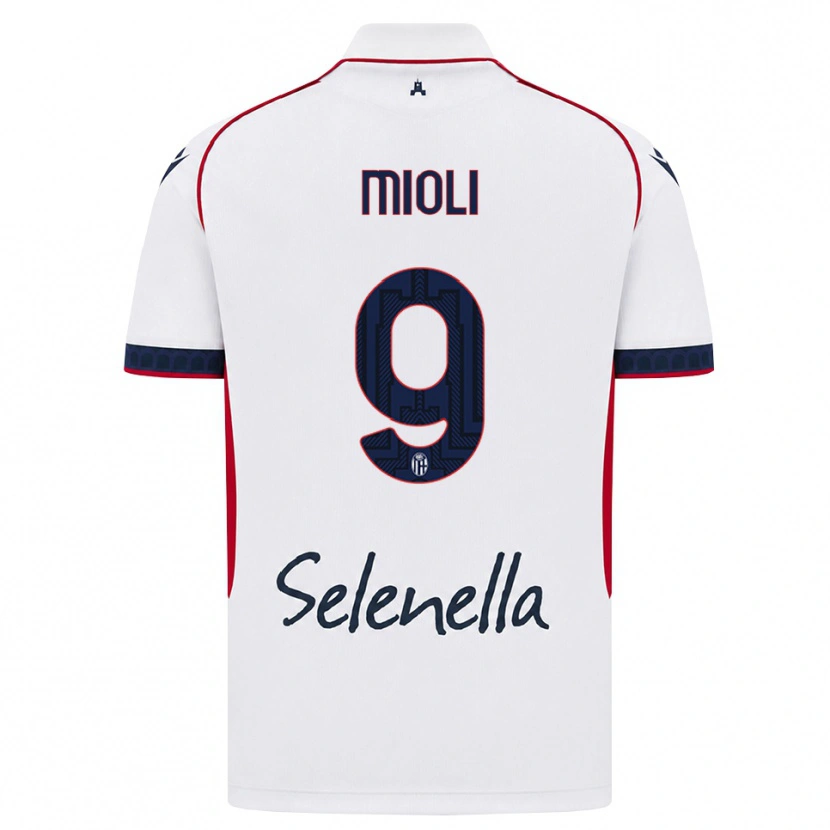 DanxenメンズMattia Mioli#9ホワイト レッド ロイヤルブルーアウェイシャツ2026/27ジャージーユニフォーム