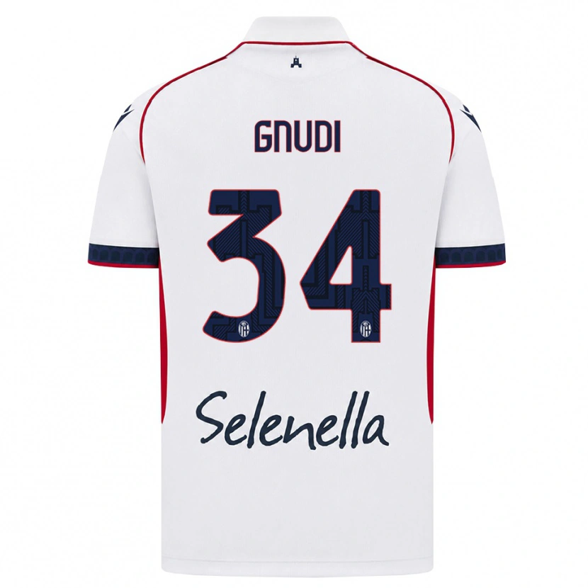 DanxenメンズRiccardo Gnudi#34ホワイト レッド ロイヤルブルーアウェイシャツ2026/27ジャージーユニフォーム