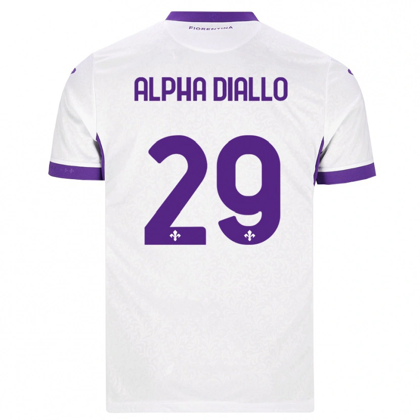 DanxenメンズAlpha Diallo#29ホワイト パープルアウェイシャツ2026/27ジャージーユニフォーム