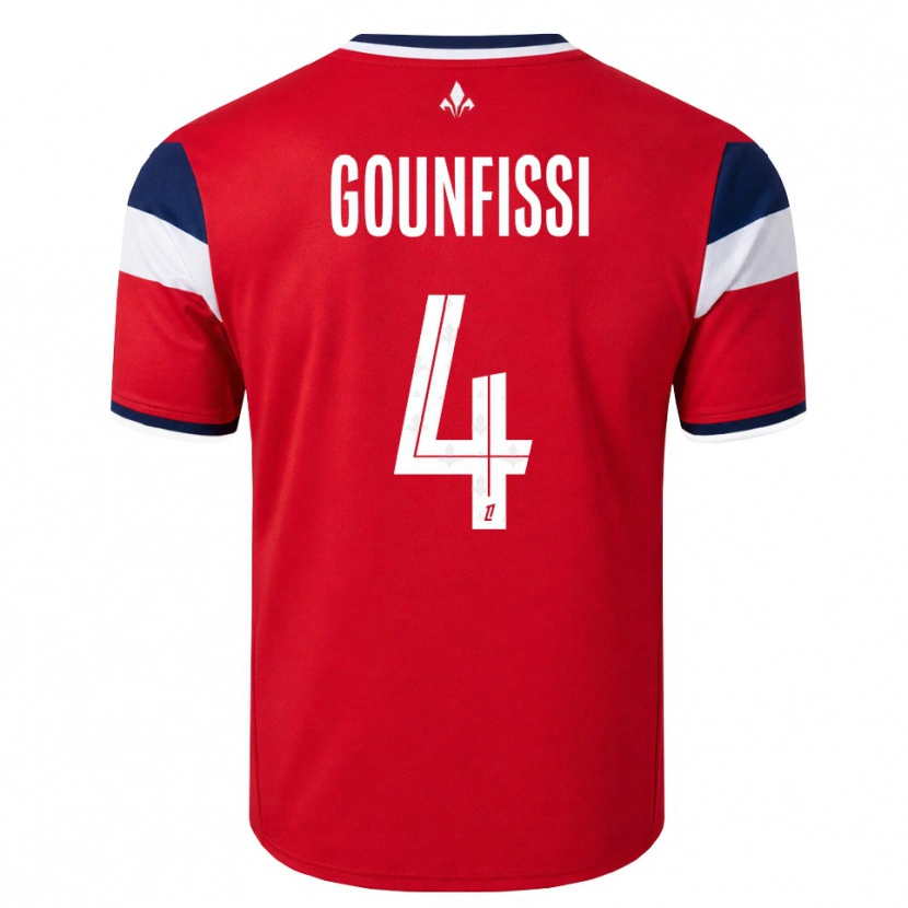 DanxenレディースMouad Gounfissi#4赤 白 ロイヤルブルーホームシャツ2026/27ジャージーユニフォーム