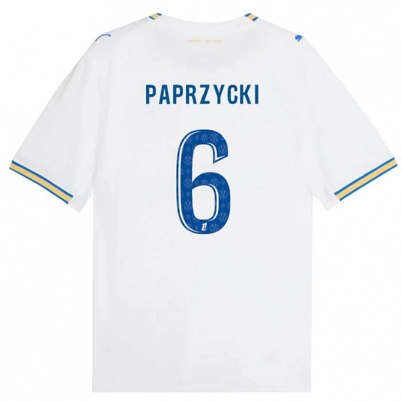 DanxenレディースAurore Paprzycki#6ドジャーブルー 白ホームシャツ2026/27ジャージーユニフォーム