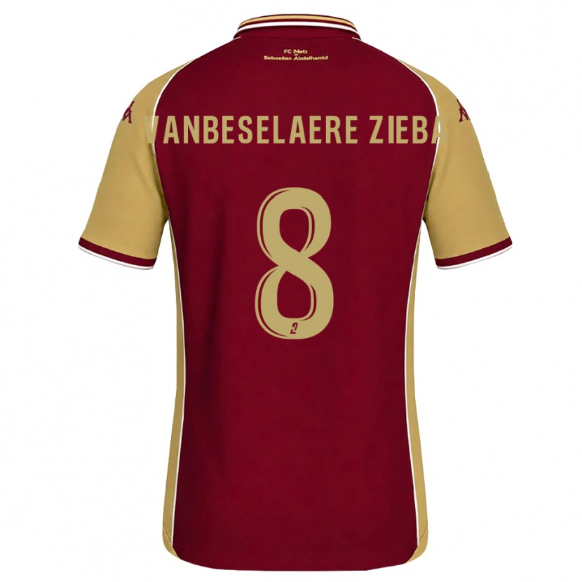 DanxenレディースVadim Vanbeselaere Zieba#8ゴールデンロッド ダークレッドホームシャツ2026/27ジャージーユニフォーム