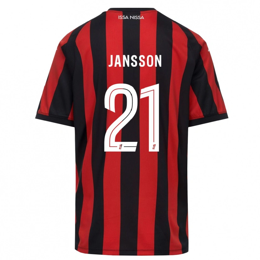 Danxenレディースイサク・ヤンソン#21赤 黒 白ホームシャツ2026/27ジャージーユニフォーム