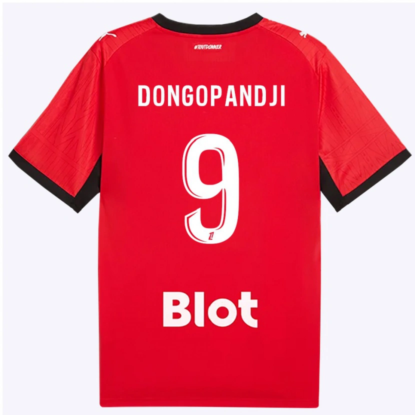 DanxenレディースKelvin Dongopandji#9赤 黒 白ホームシャツ2026/27ジャージーユニフォーム