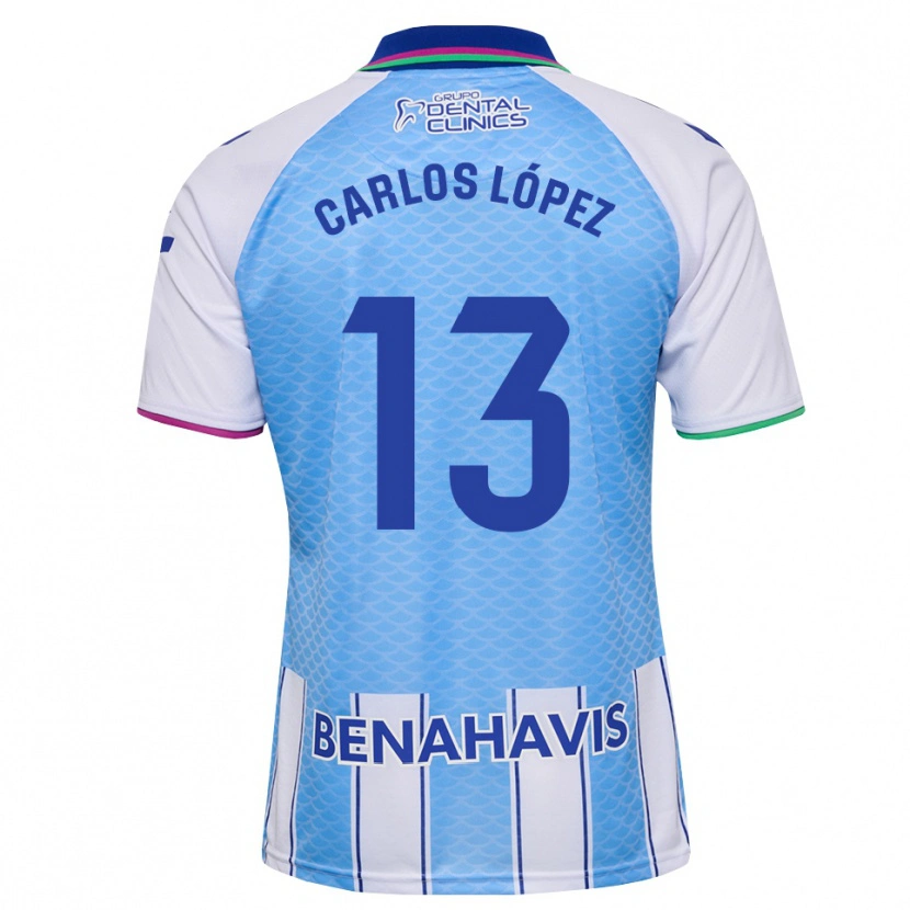 DanxenレディースCarlos López#13ディープスカイブルー 白ホームシャツ2026/27ジャージーユニフォーム