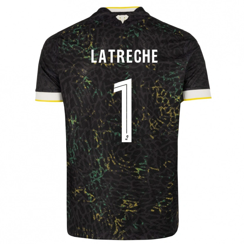 DanxenレディースYanis Latreche#1黒白黄アウェイシャツ2026/27ジャージーユニフォーム