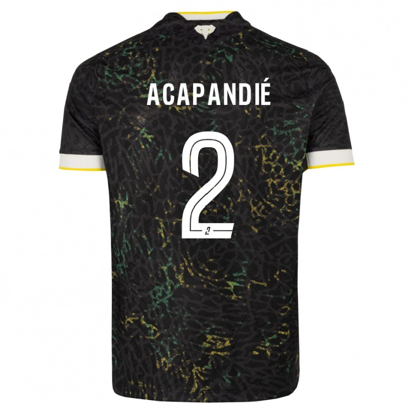 DanxenレディースMathieu Acapandié#2黒白黄アウェイシャツ2026/27ジャージーユニフォーム