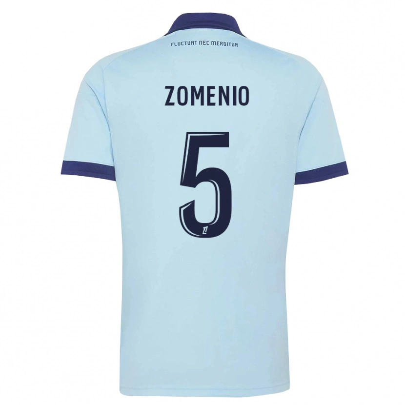 DanxenレディースPaco Zomenio#5コーンフラワーブルー 黒アウェイシャツ2026/27ジャージーユニフォーム