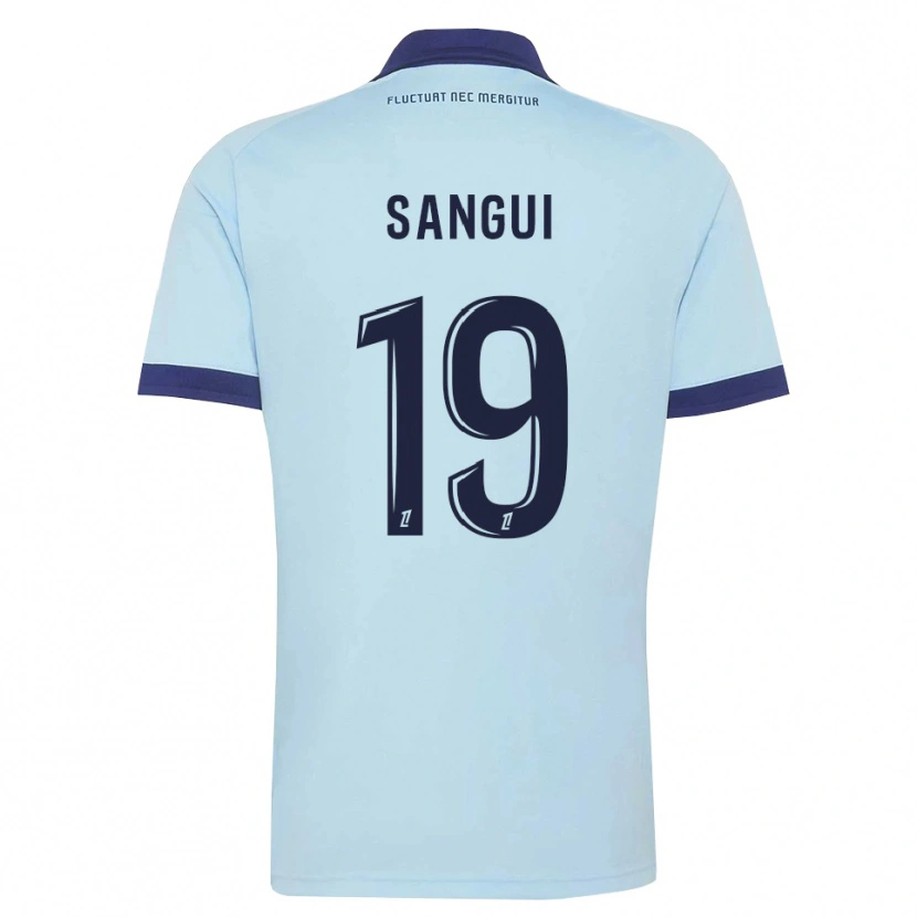 DanxenレディースNhoa Sangui#19コーンフラワーブルー 黒アウェイシャツ2026/27ジャージーユニフォーム