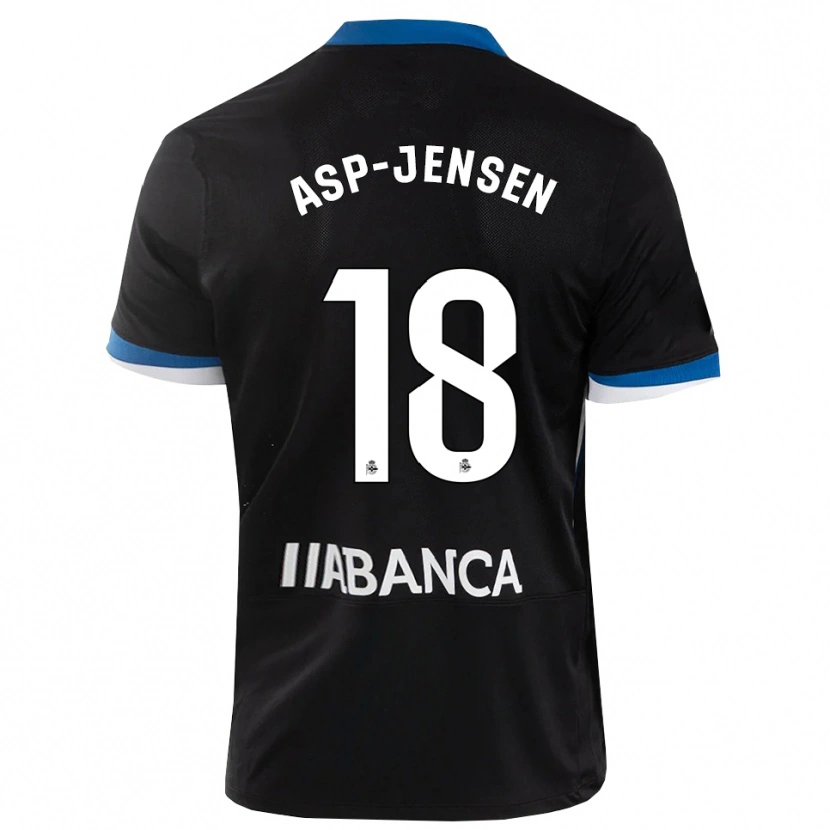 Danxenレディースジョナサン・アスプ・イェンセン#18黒 青 白アウェイシャツ2026/27ジャージーユニフォーム