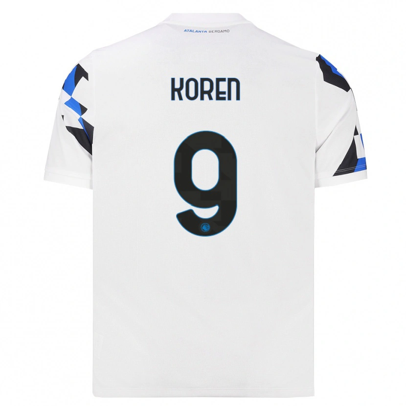 DanxenレディースVid Koren#9ホワイト レッドブルーアウェイシャツ2026/27ジャージーユニフォーム