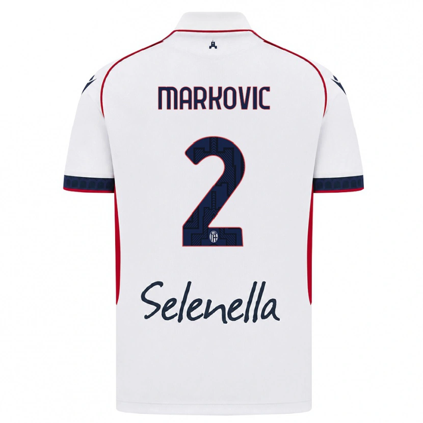 DanxenレディースPetar Markovic#2ホワイト レッド ロイヤルブルーアウェイシャツ2026/27ジャージーユニフォーム