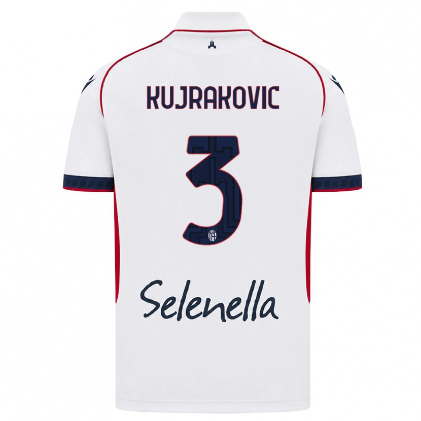 DanxenレディースMinel Kujrakovic#3ホワイト レッド ロイヤルブルーアウェイシャツ2026/27ジャージーユニフォーム