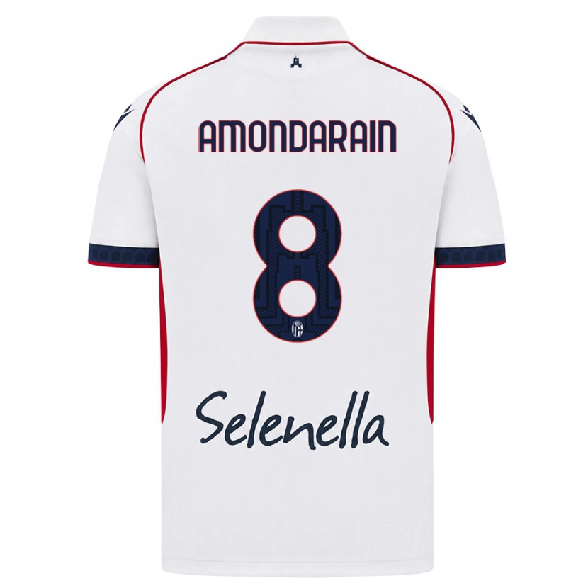 DanxenレディースMikel Amondarain#8ホワイト レッド ロイヤルブルーアウェイシャツ2026/27ジャージーユニフォーム